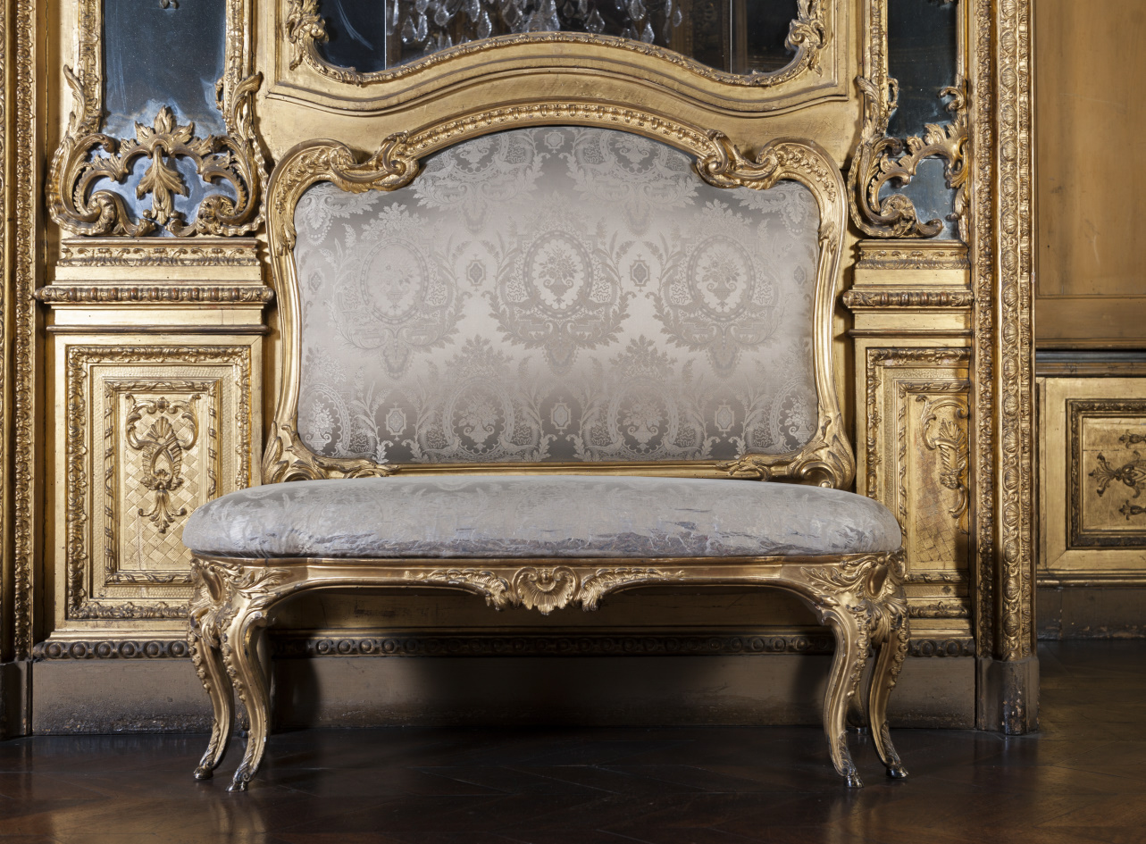 panca con schienale, elemento d'insieme di Stroppiana Giuseppe, Bertolotto Andrea (metà sec. XVIII)