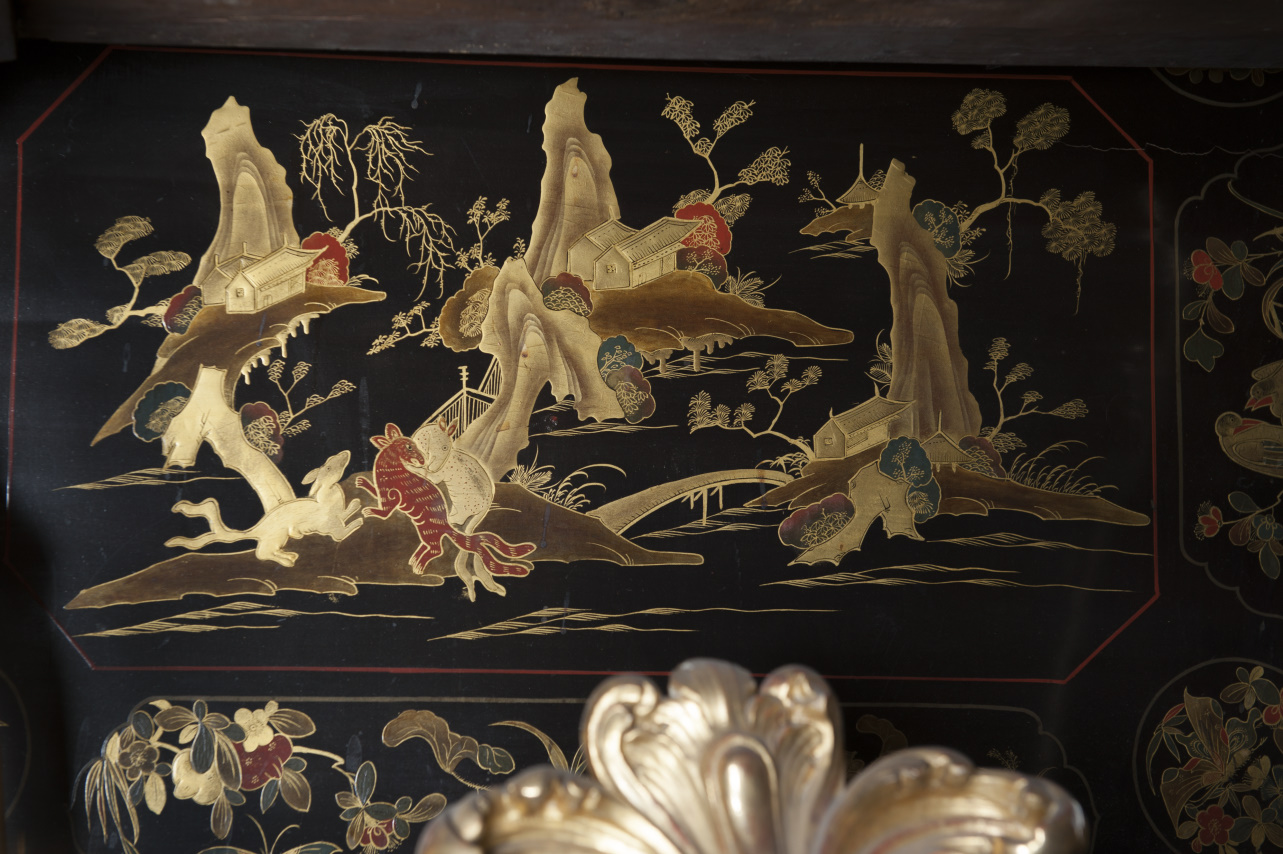 paesaggio con fiume e animali (pannello dipinto, elemento d'insieme) di Juvarra Filippo, Massa Pietro (secondo quarto sec. XVIII)