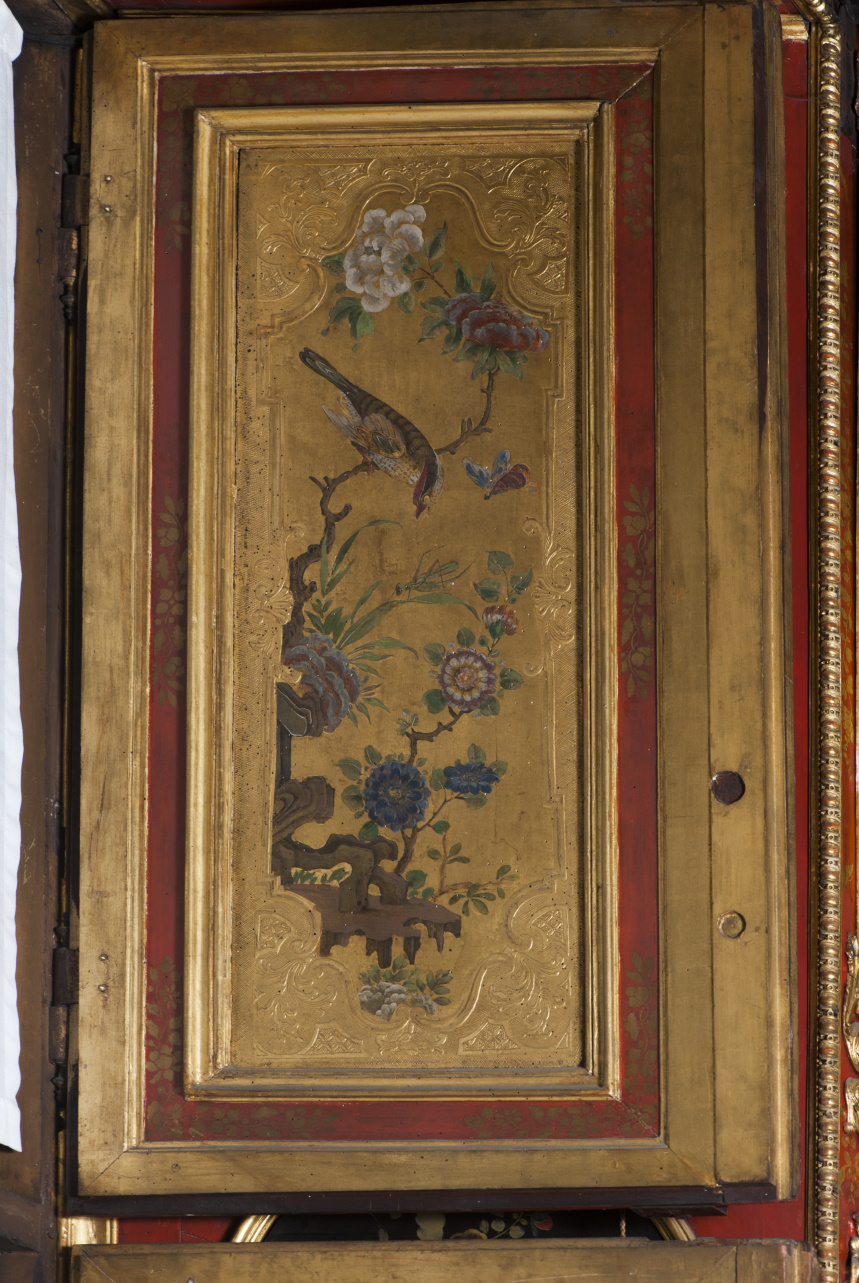 paesaggio con uccelli (pannello dipinto, elemento d'insieme) di Juvarra Filippo, Massa Pietro (secondo quarto sec. XVIII)