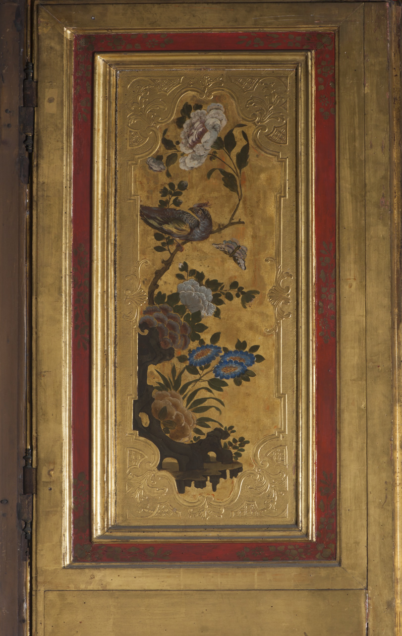 paesaggio con uccelli (pannello dipinto, elemento d'insieme) di Juvarra Filippo, Massa Pietro (secondo quarto sec. XVIII)