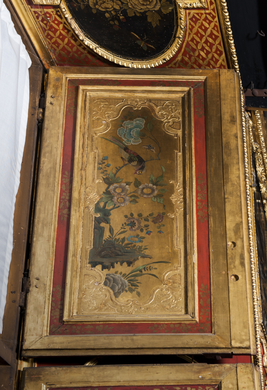 paesaggio con uccello (pannello dipinto, elemento d'insieme) di Juvarra Filippo, Massa Pietro (secondo quarto sec. XVIII)