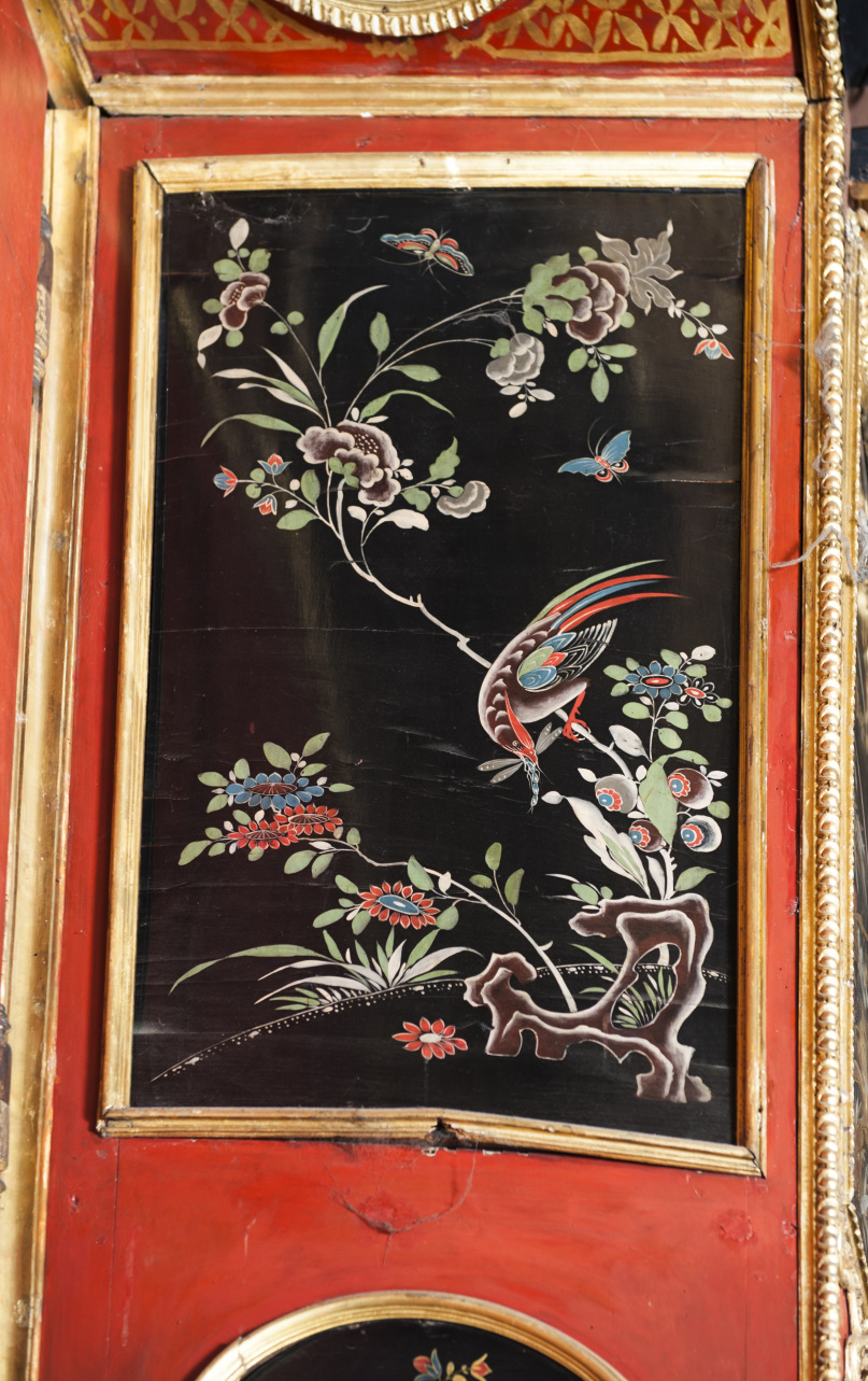 paesaggio con uccello (pannello dipinto, elemento d'insieme) di Juvarra Filippo, Massa Pietro (secondo quarto sec. XVIII)