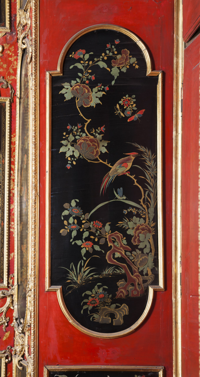 paesaggio con uccello (pannello dipinto, elemento d'insieme) di Juvarra Filippo, Massa Pietro (secondo quarto sec. XVIII)