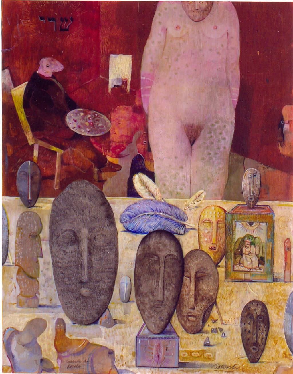 Tavolo di Dedo, studio d'artista (dipinto) di Possenti Antonio (sec. XX)