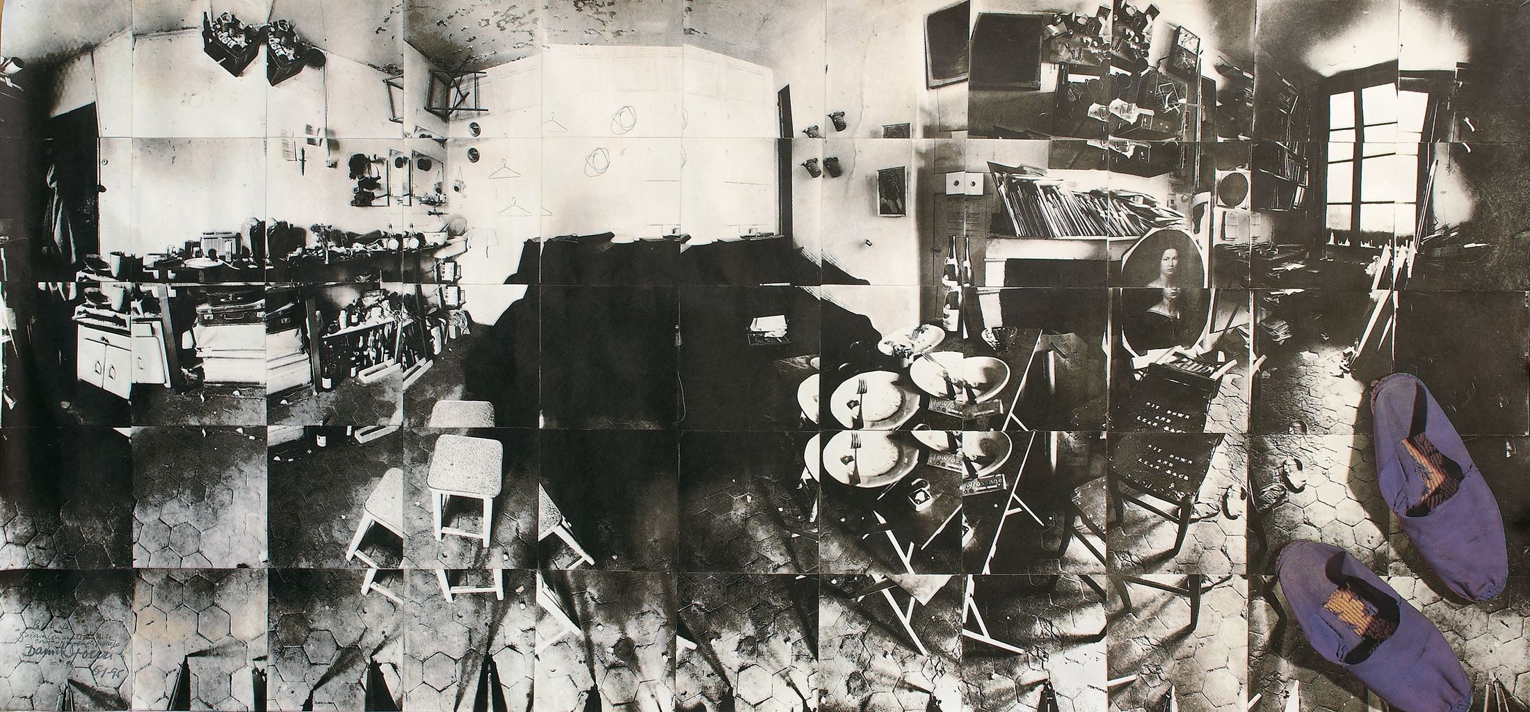 Chambre no. 13 de l'Hotel Carcassonne, rue Mouffetard, Paris (stampa) di Spoerri Daniel (sec. XX)