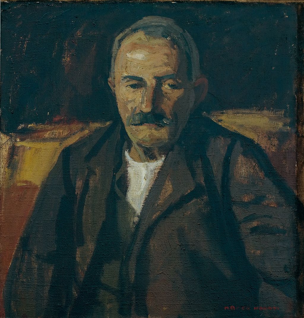 Uomo del popolo, ritratto di lavoratore (dipinto) di Novati Marco (sec. XX)