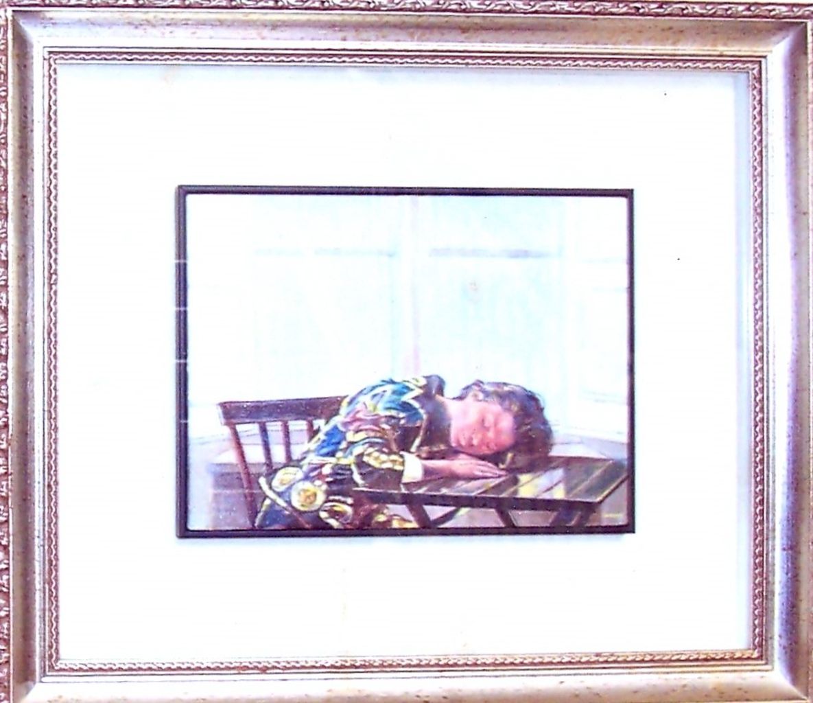 ragazza addormentata (dipinto) di Nardoni Sergio (sec. XX)