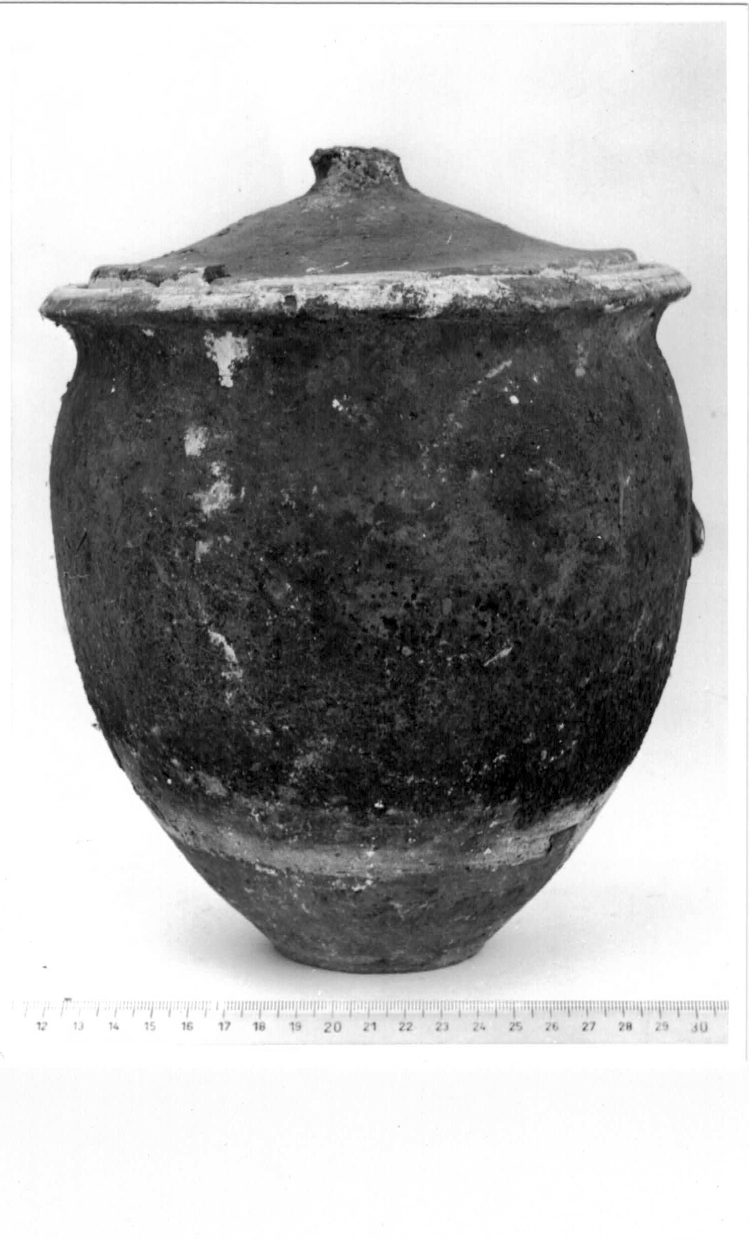 olla, con coperchio - età romana imperiale (seconda metà I d.C, II d.C)