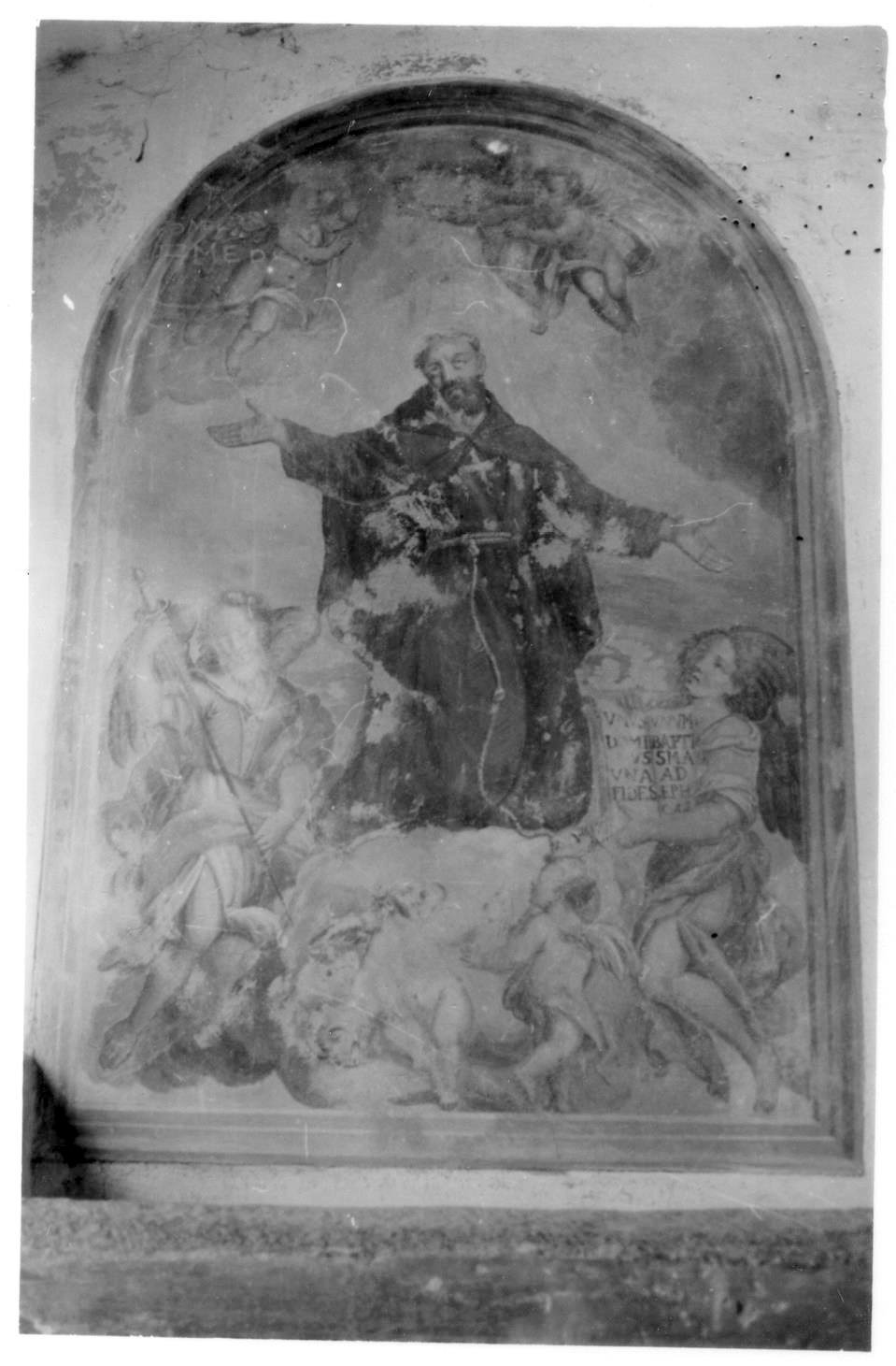 Frate e angeli (dipinto) - ambito lombardo (sec. XVIII)