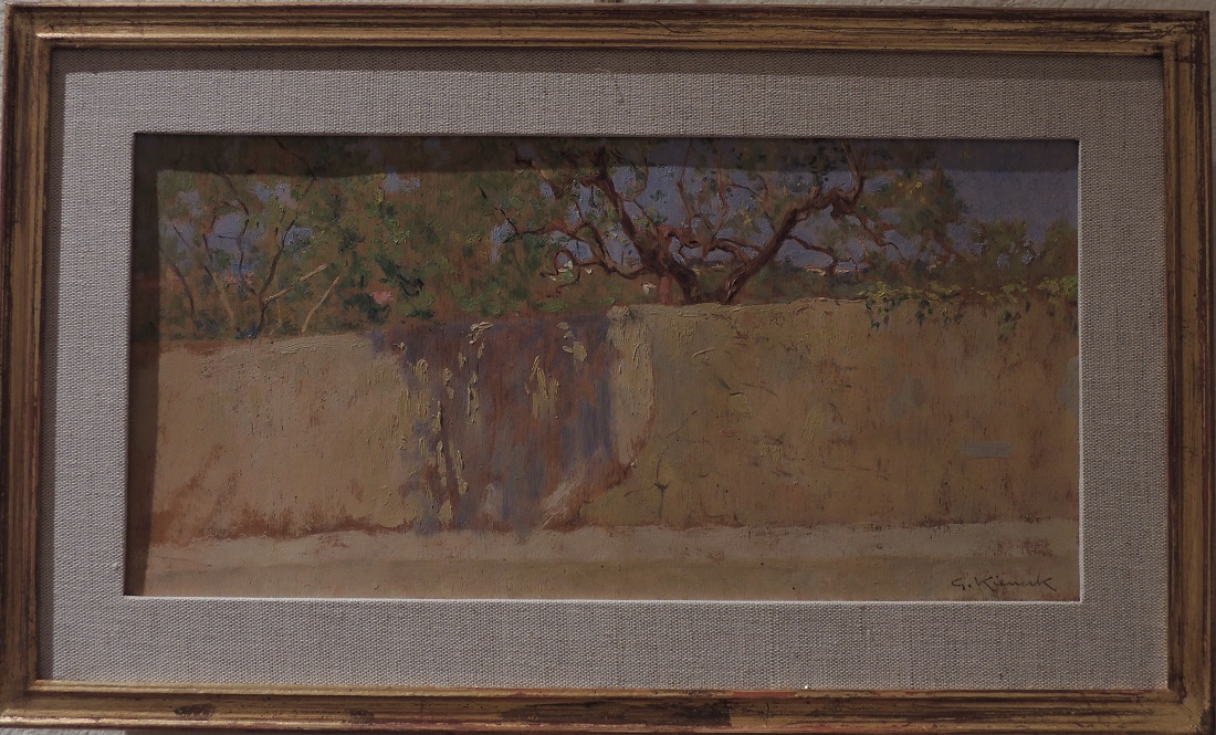 Il muro (Firenze fuori porta, Via della Piazzola), Paesaggio campestre (dipinto) di Kienerk Giorgio (sec. XX)