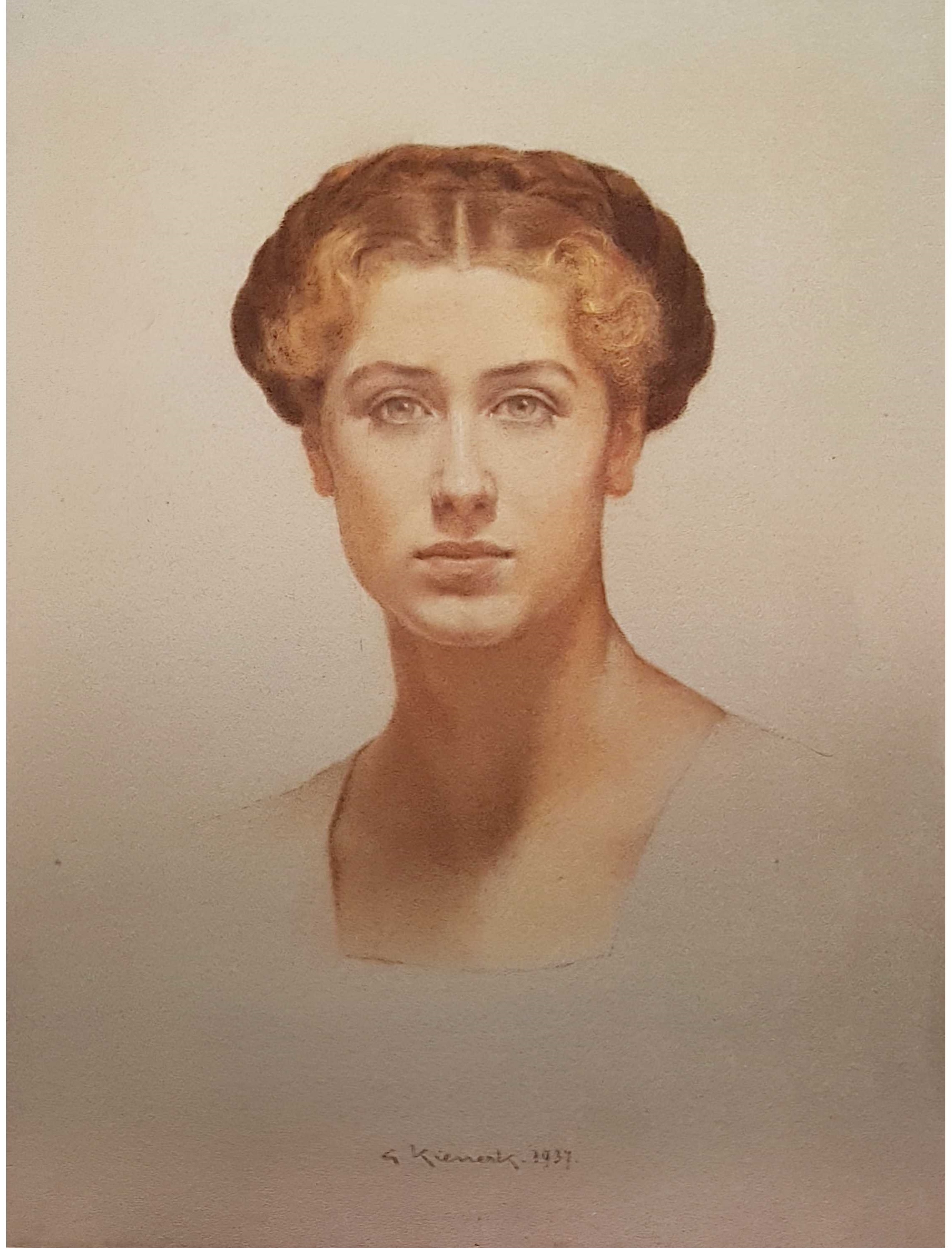 Ritratto della Vittoria, Figura femminile (dipinto) di Kienerk Giorgio (sec. XX)