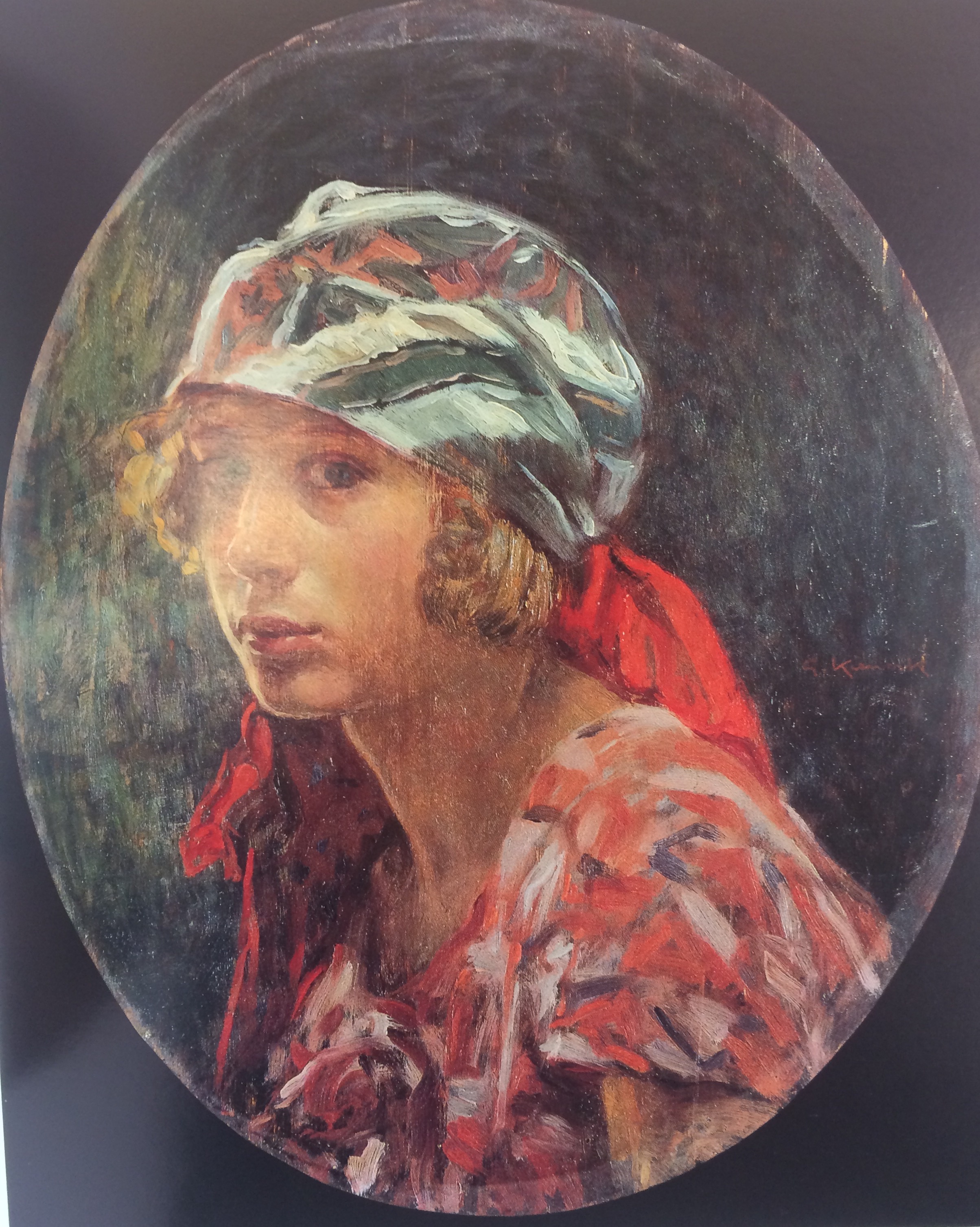 Testa di bimba con la pezzuola, Figura femminile (dipinto) di Kienerk Giorgio (sec. XX)