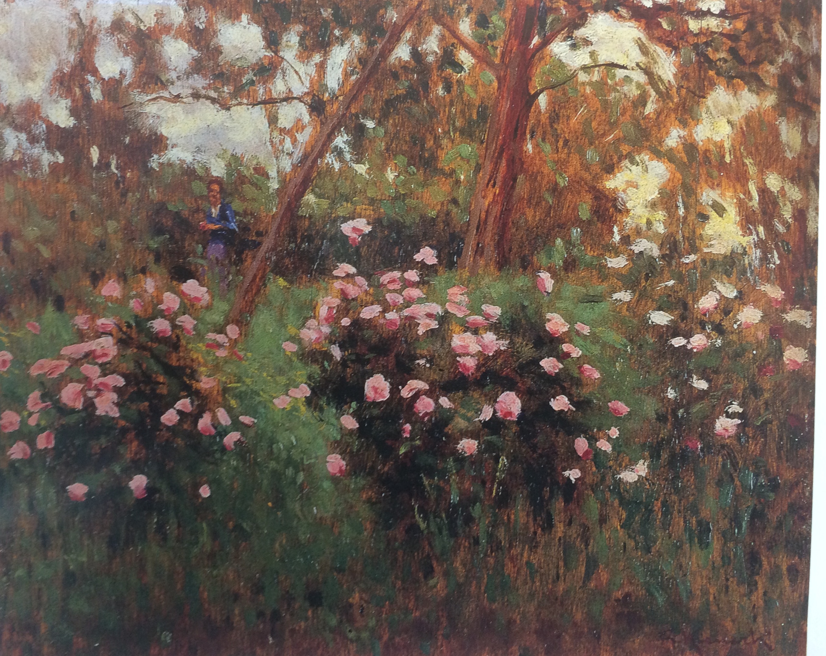 Rose sul prato, Paesaggio naturale (dipinto) di Kienerk Giorgio (sec. XX)