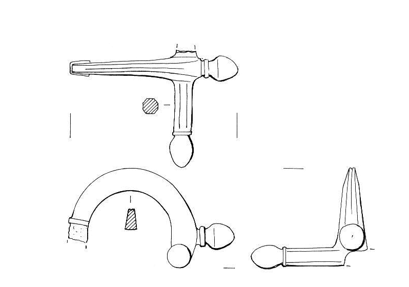 Zwiebelknopffibel, tipo Pröttel 1 variante A (III-IV d.C)