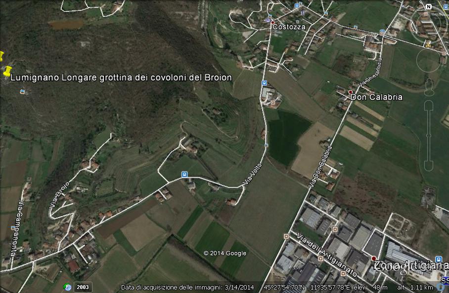 Grottina dei Covoli del Broion (sito pluristratificato) - Longare (VI)  (Mesolitico/ eneolitico)