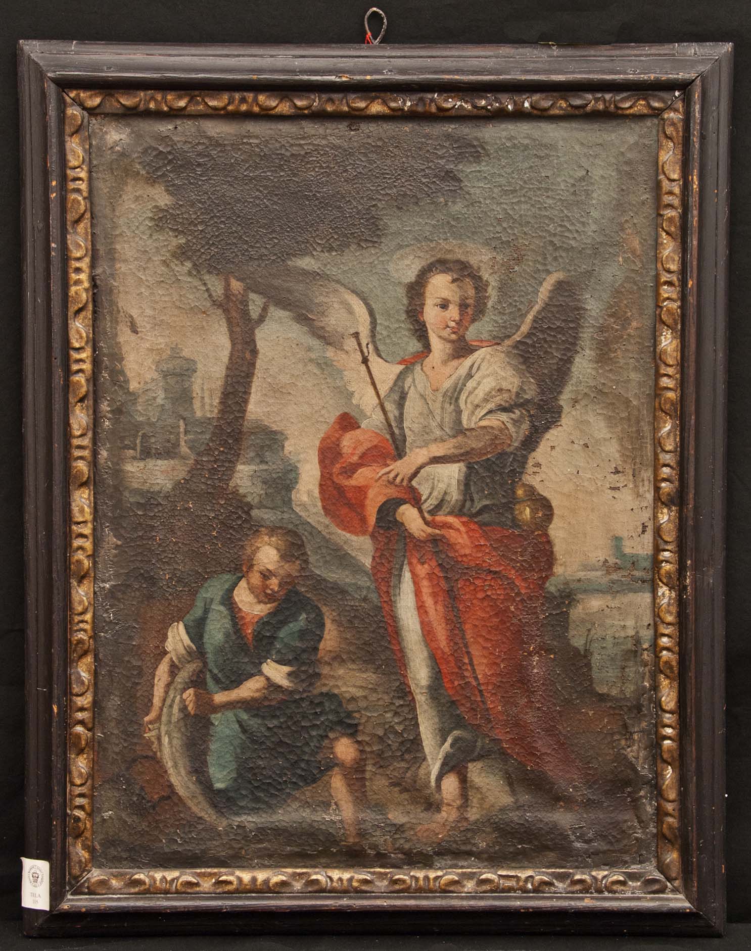 TOBIA E L'ARCANGELO RAFFAELE (dipinto - dipinto su tela, opera isolata) di Ignoto (maniera) - ambito Italia meridionale (XVIII)
