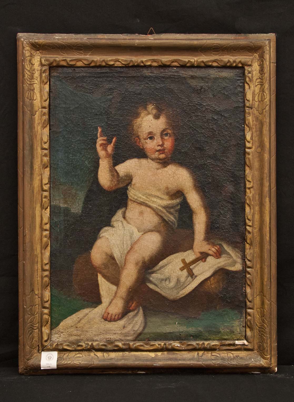 GESU' BAMBINO BENEDICENTE (dipinto - dipinto su tela, opera isolata) di Ignoto (maniera) - ambito Italia meridionale (XVIII)