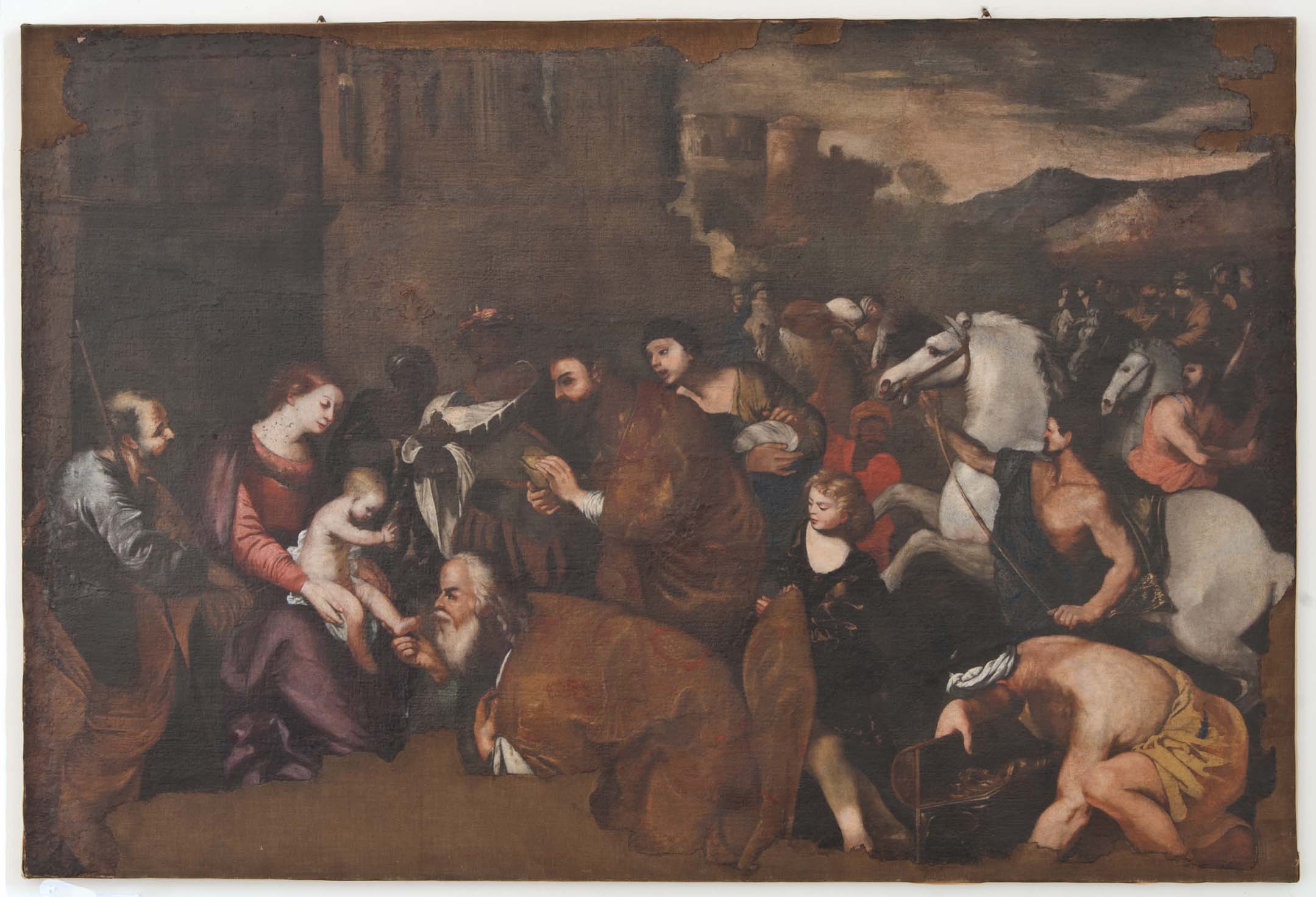 ADORAZIONE DEI MAGI (dipinto - dipinto su tela, opera isolata) di Ignoto (maniera) - ambito Italia meridionale (XVIII)