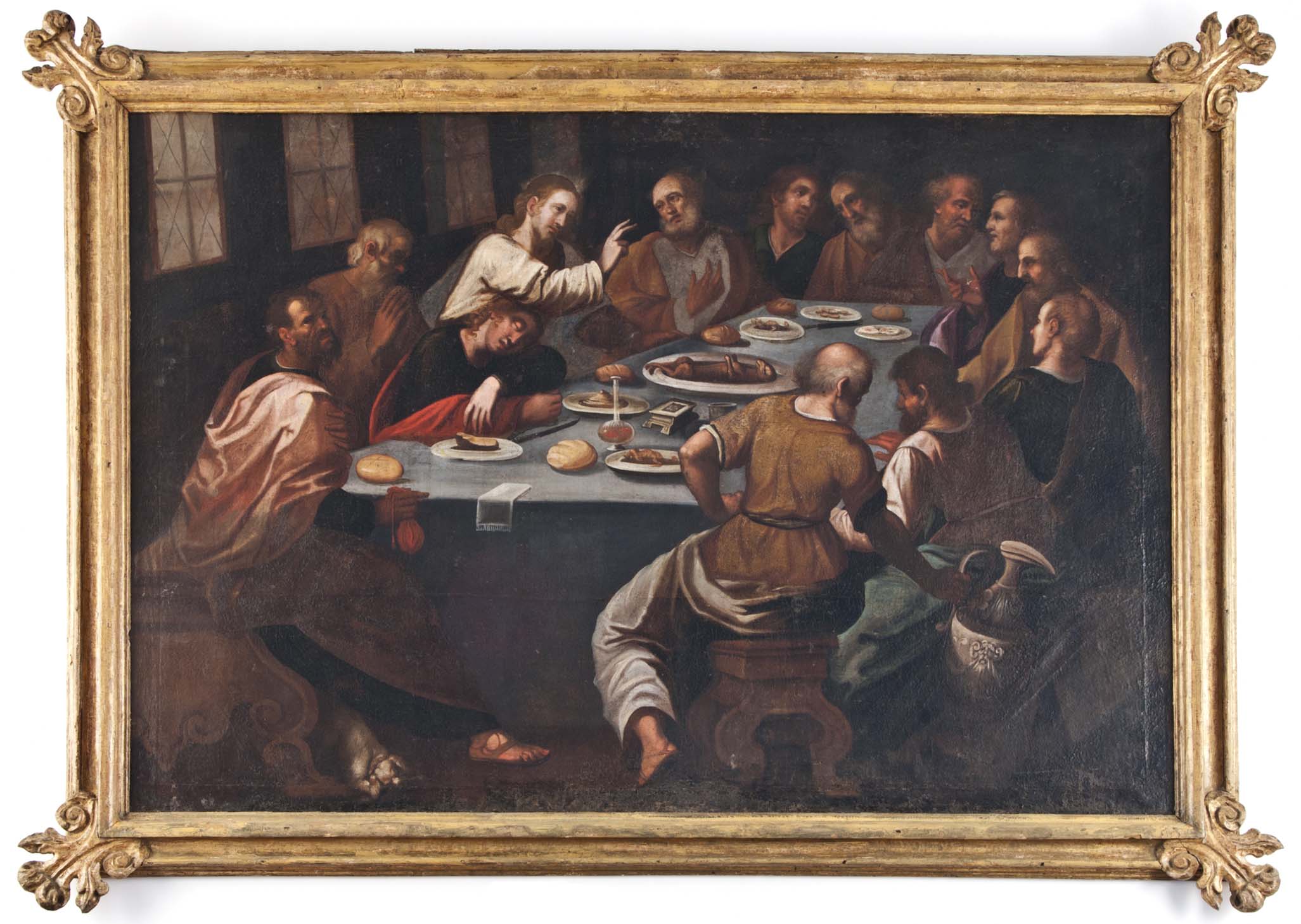 ULTIMA CENA (dipinto su tela, opera isolata) di Ignoto (maniera) - ambito Italia meridionale (XVII)