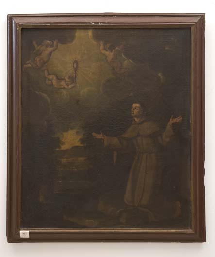 SAN FRANCESCO RICEVE LE STIMMATE (dipinto - dipinto su tela, opera isolata) di Ignoto (maniera) - ambito Italia meridionale (XVIII)