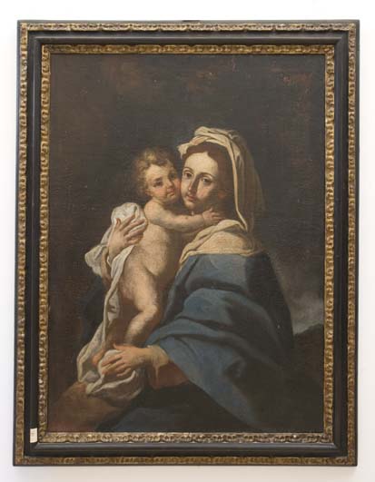 MADONNA COL BAMBINO (dipinto - dipinto su tela, opera isolata) di Ignoto (maniera) - ambito Italia meridionale (XVIII)