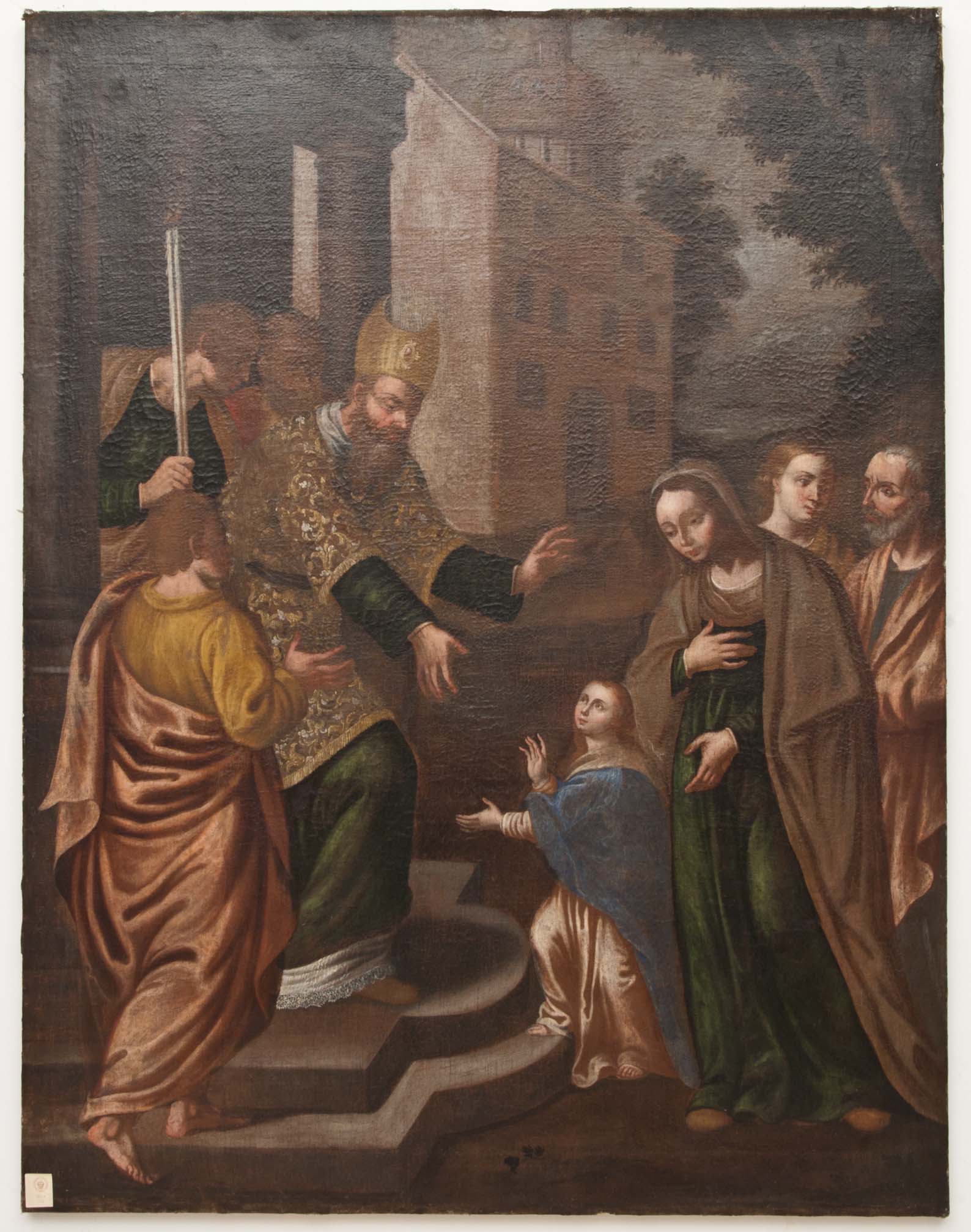 PRESENTAZIONE DI MARIA AL TEMPIO (dipinto - dipinto su tela, opera isolata) di Ignoto (maniera) - ambito Italia meridionale (XVIII)