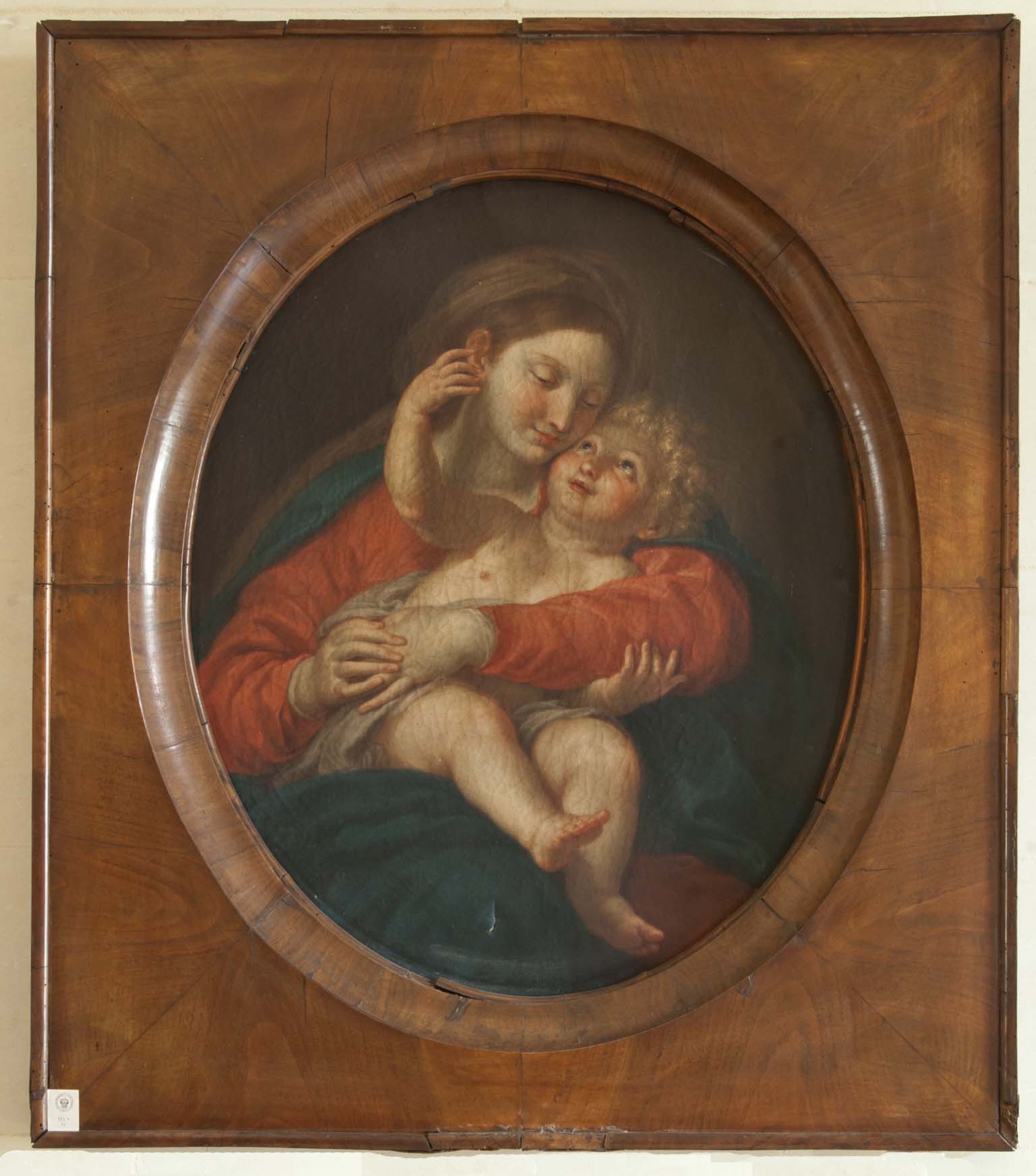 MADONNA CON BAMBINO (dipinto - dipinto su tela, opera isolata) di Ignoto (maniera) - ambito Italia meridionale (XIX)