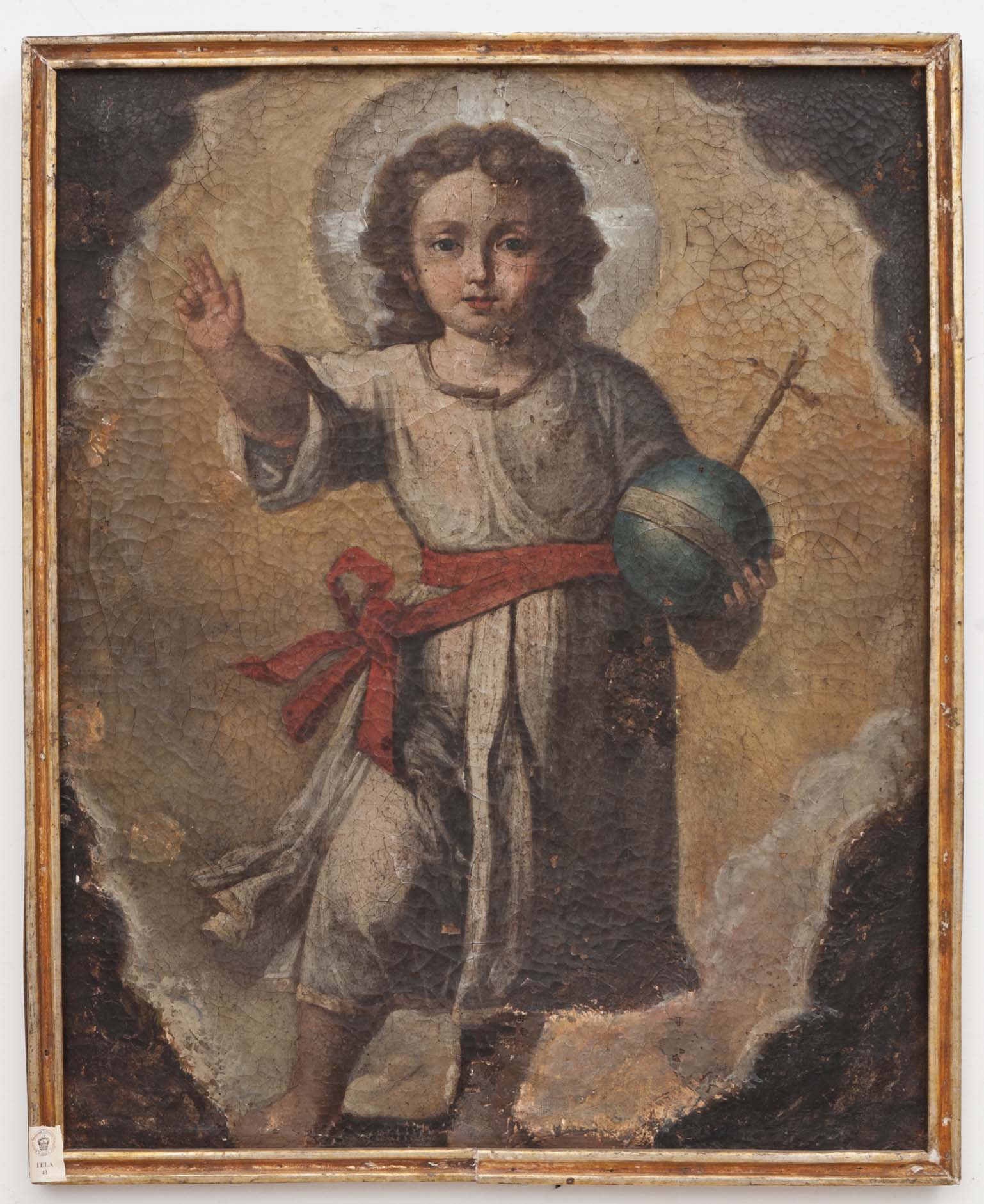 GESÙ BAMBINO SALVATOR MUNDI (dipinto - dipinto su tela, opera isolata) di Ignoto (maniera) - ambito Italia meridionale (XVIII)