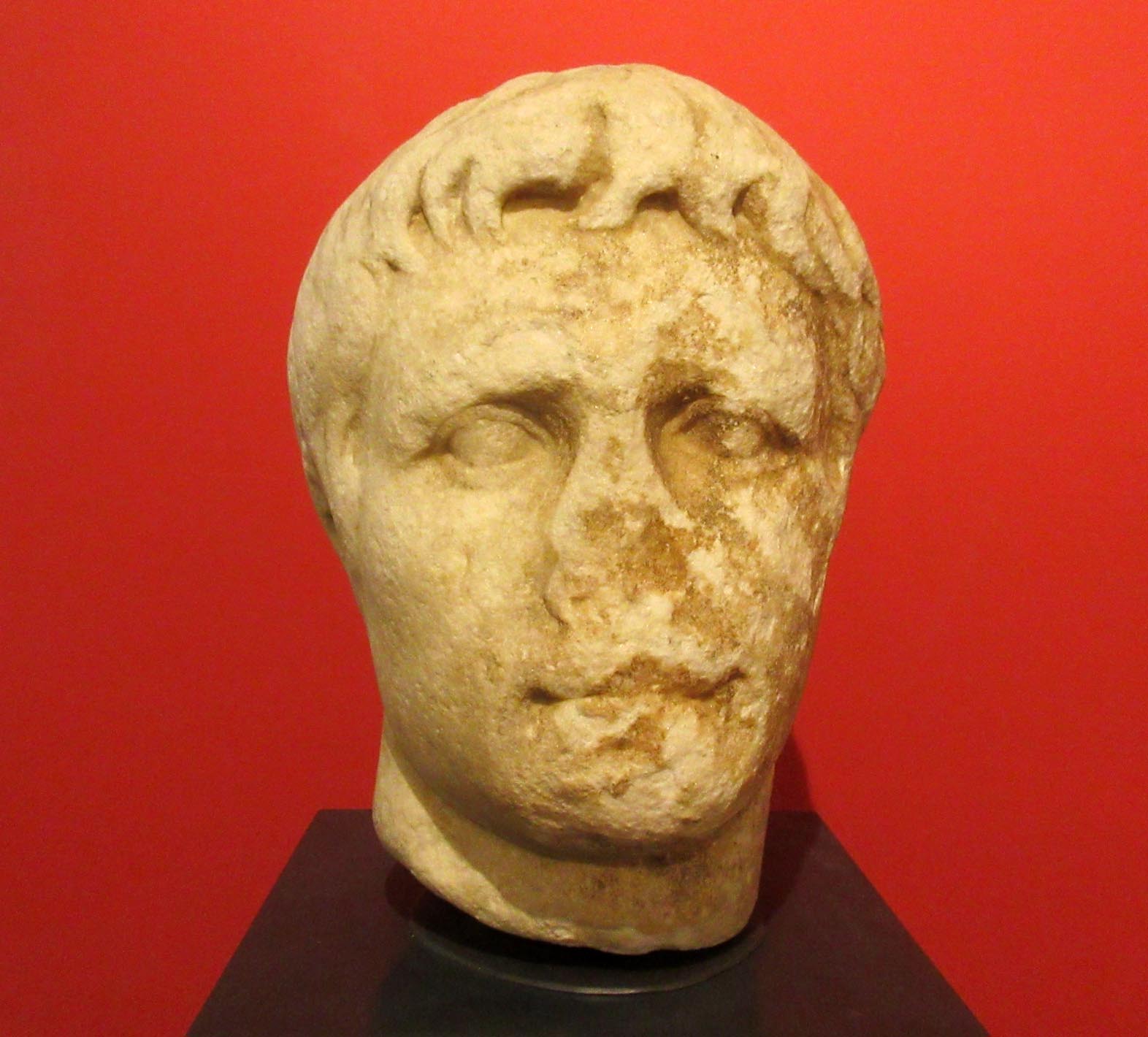statua/ maschile, testa (primo quarto I)