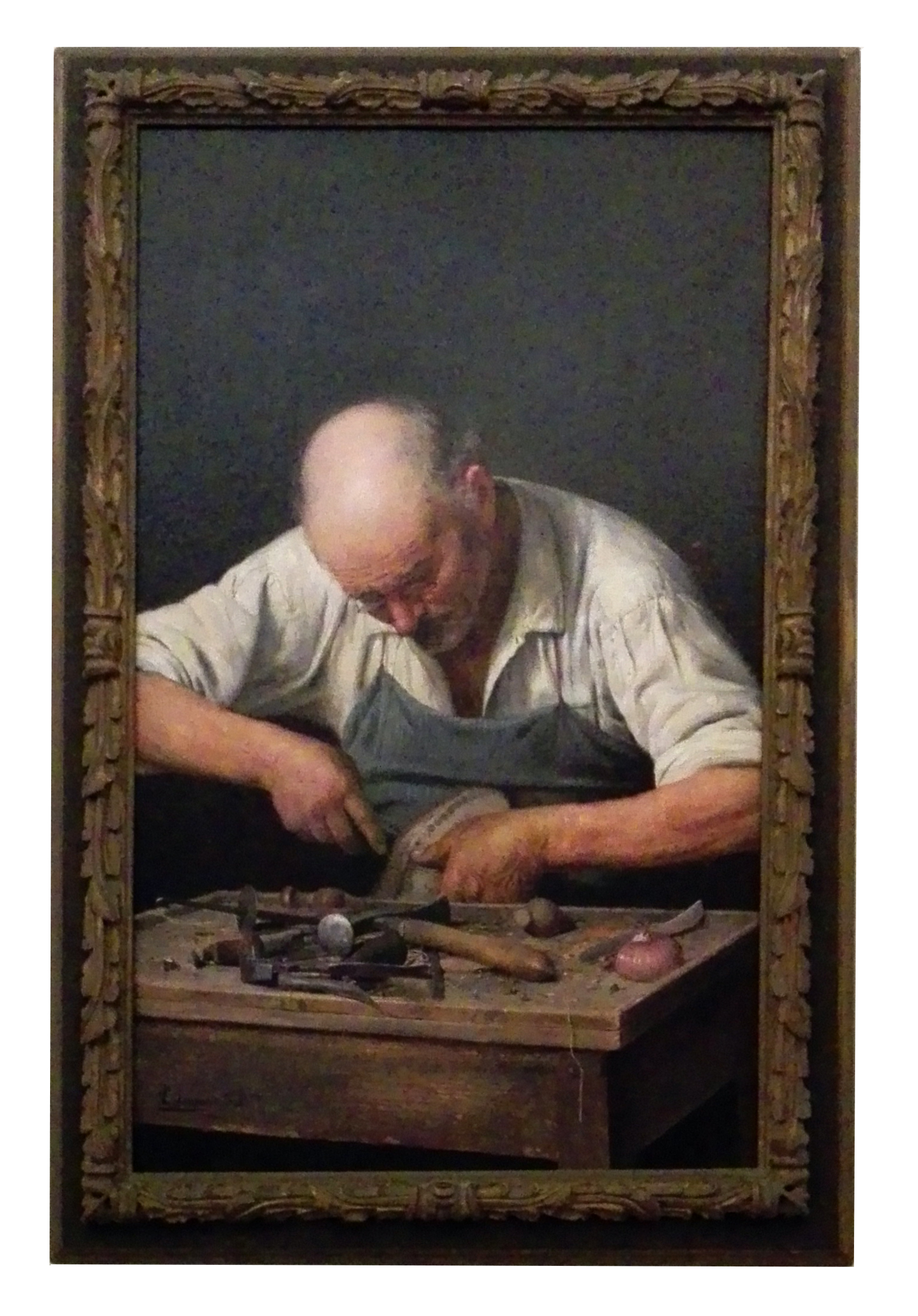 Il ciabattino, ritratto di uomo (dipinto) di Celommi Pasquale (seconda metà sec. XIX)