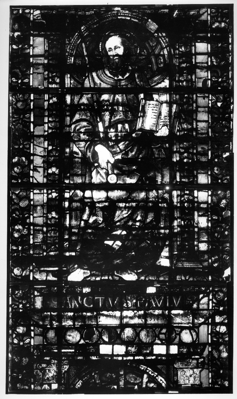 San Tommaso d'Aquino/ San Lorenzo/ San Paolo (vetrata) di Bigordi Domenico detto Domenico Ghirlandaio, Agolanti Alessandro detto Bidello (sec. XV)