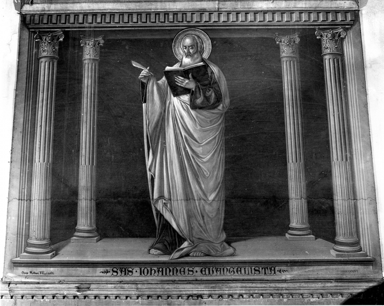 San Giovanni Evangelista (dipinto, complesso decorativo) di Viligiardi Arturo (attribuito) (sec. XX)