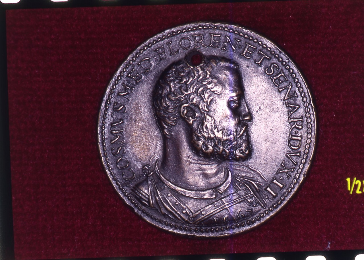 ritratto di Cosimo I de' Medici (medaglia) di Galeotti Pier Paolo (terzo quarto sec. XVI)