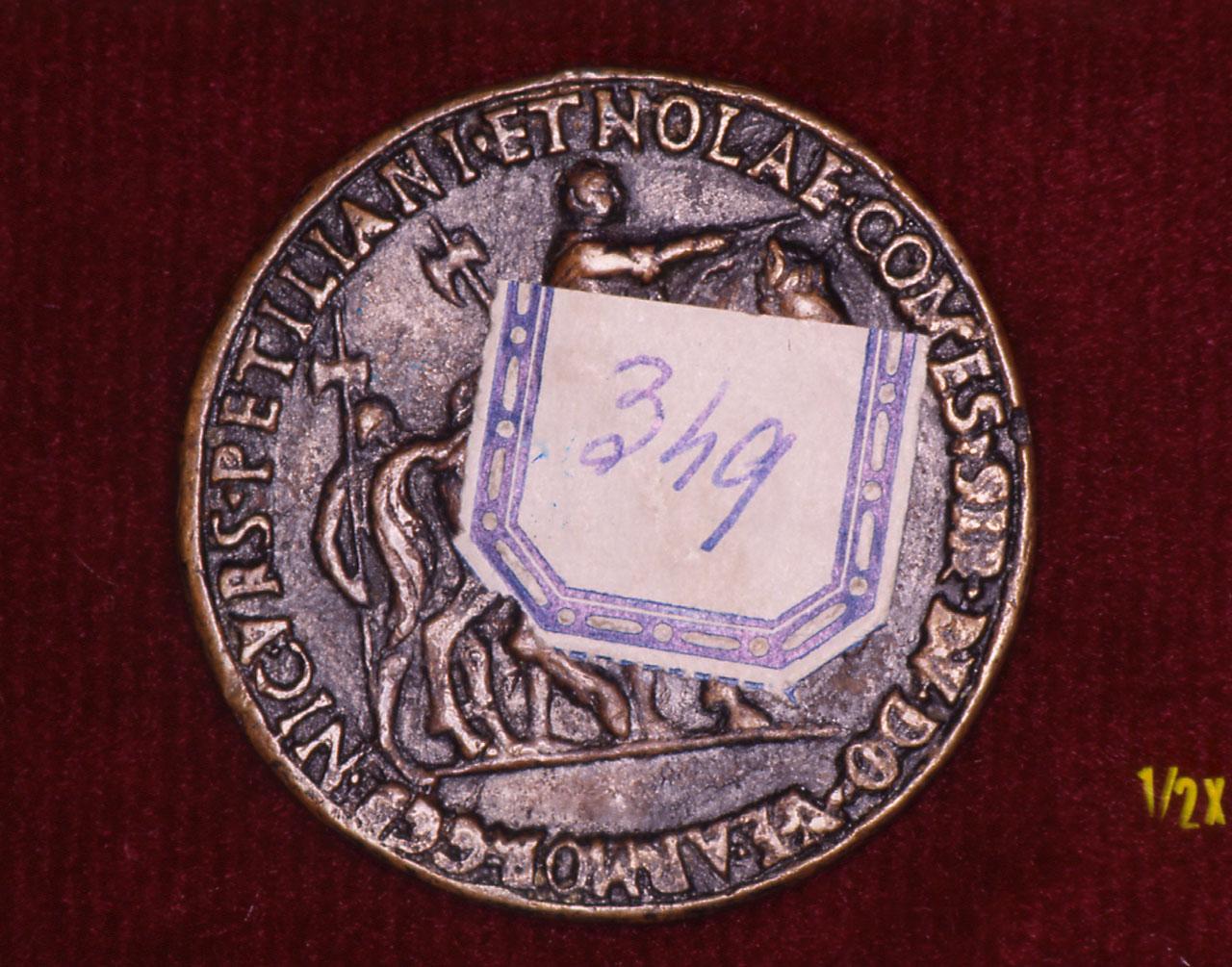 ritratto equestre di Niccolò Orsini (medaglia) di Foppa Cristoforo detto Caradosso (maniera) (fine/ inizio secc. XV/ XVI)