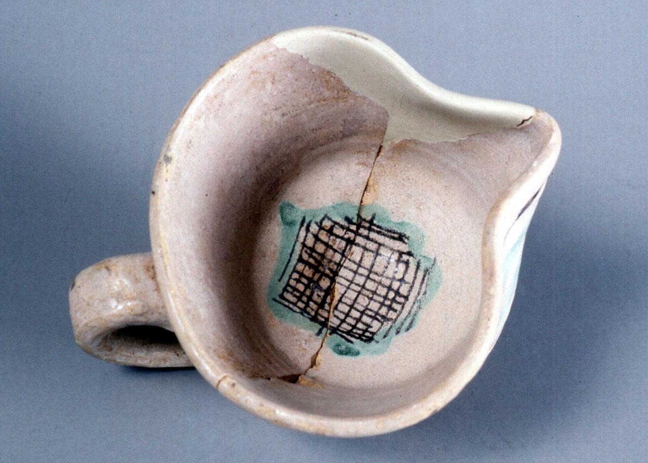 motivo decorativo geometrico (tazza) - manifattura dell'Italia centrale (sec. XIV)