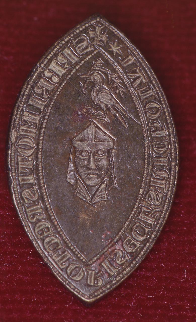 San Nicola di Bari (?), uccello (matrice di sigillo ecclesiastico) - bottega italiana (sec. XIV)