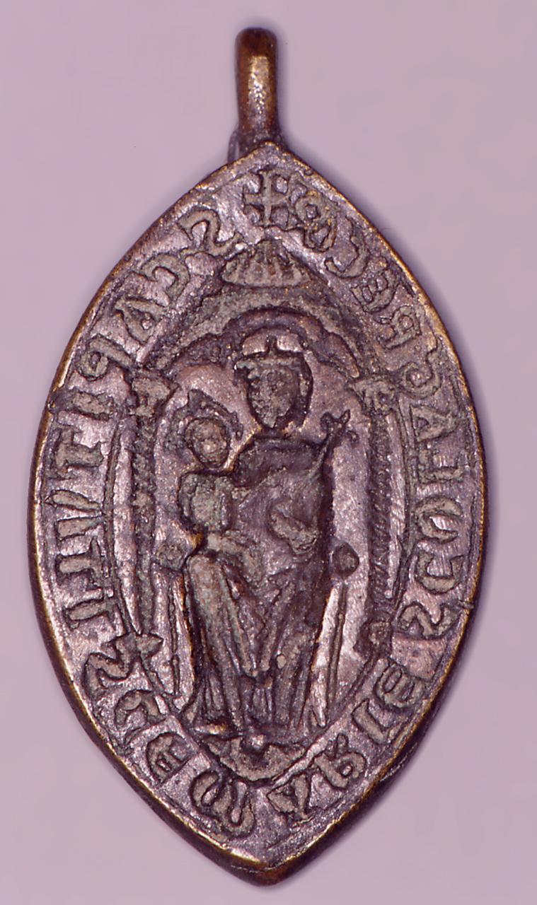 Madonna con Bambino (matrice di sigillo ecclesiastico) - ambito romano (prima metà sec. XIII)