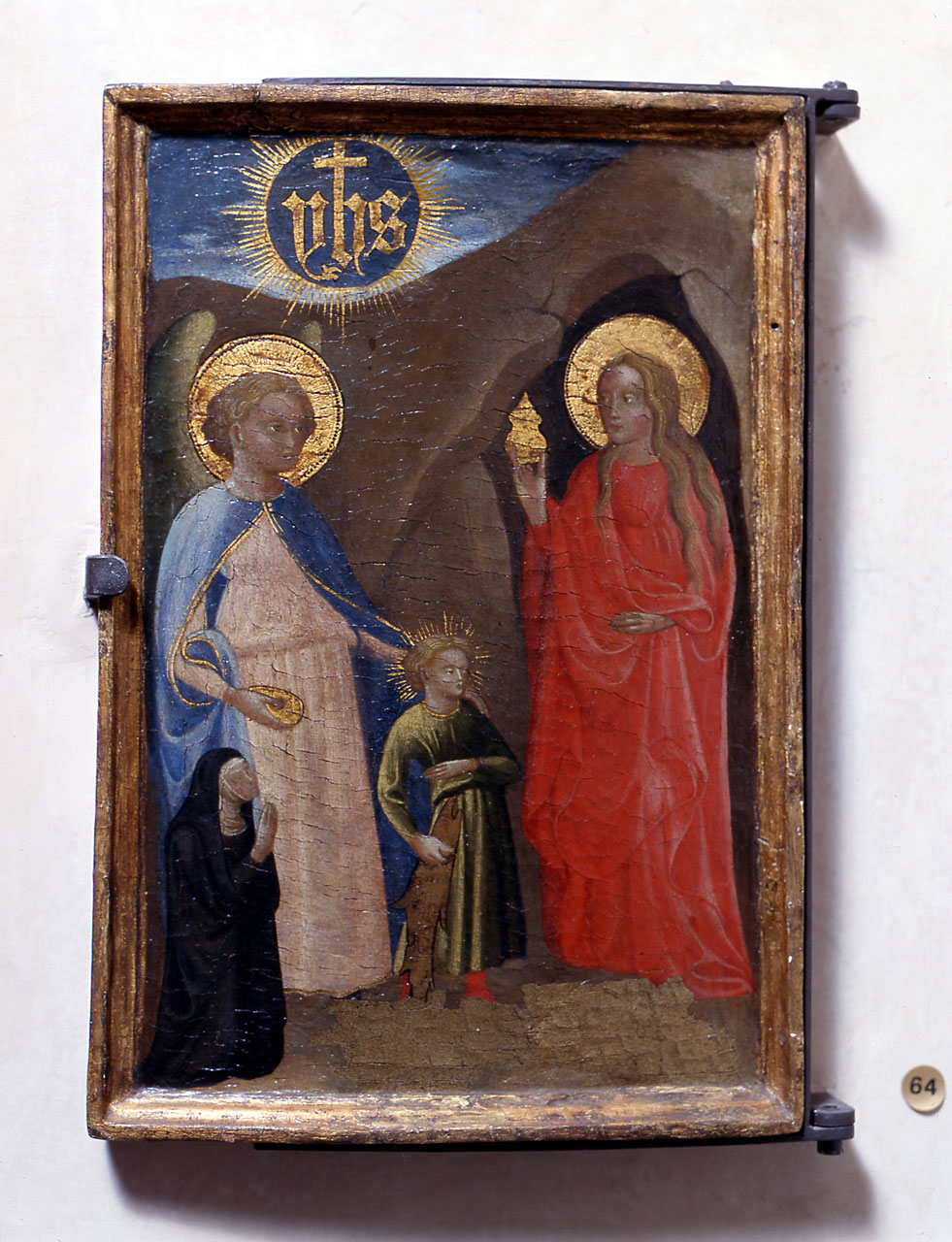 Tobiolo, Santa Maria Maddalena, Raffaele arcangelo, committente (dipinto) di Francesco di Antonio (secondo quarto sec. XV)