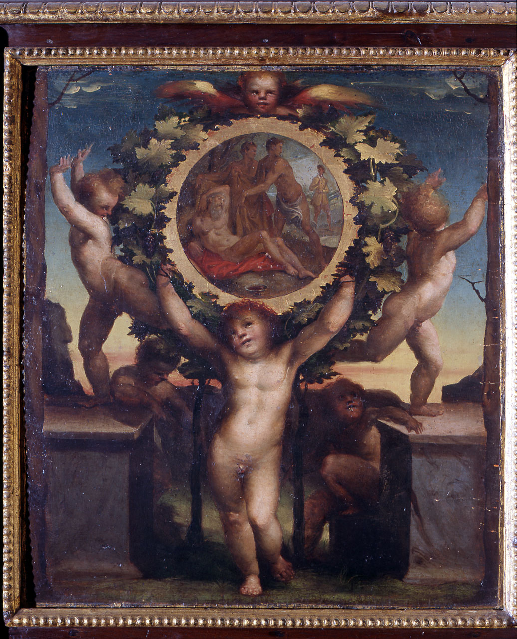 ebbrezza di Noè (dipinto) di Mecherino Domenico detto Beccafumi (bottega) (primo quarto sec. XVI)