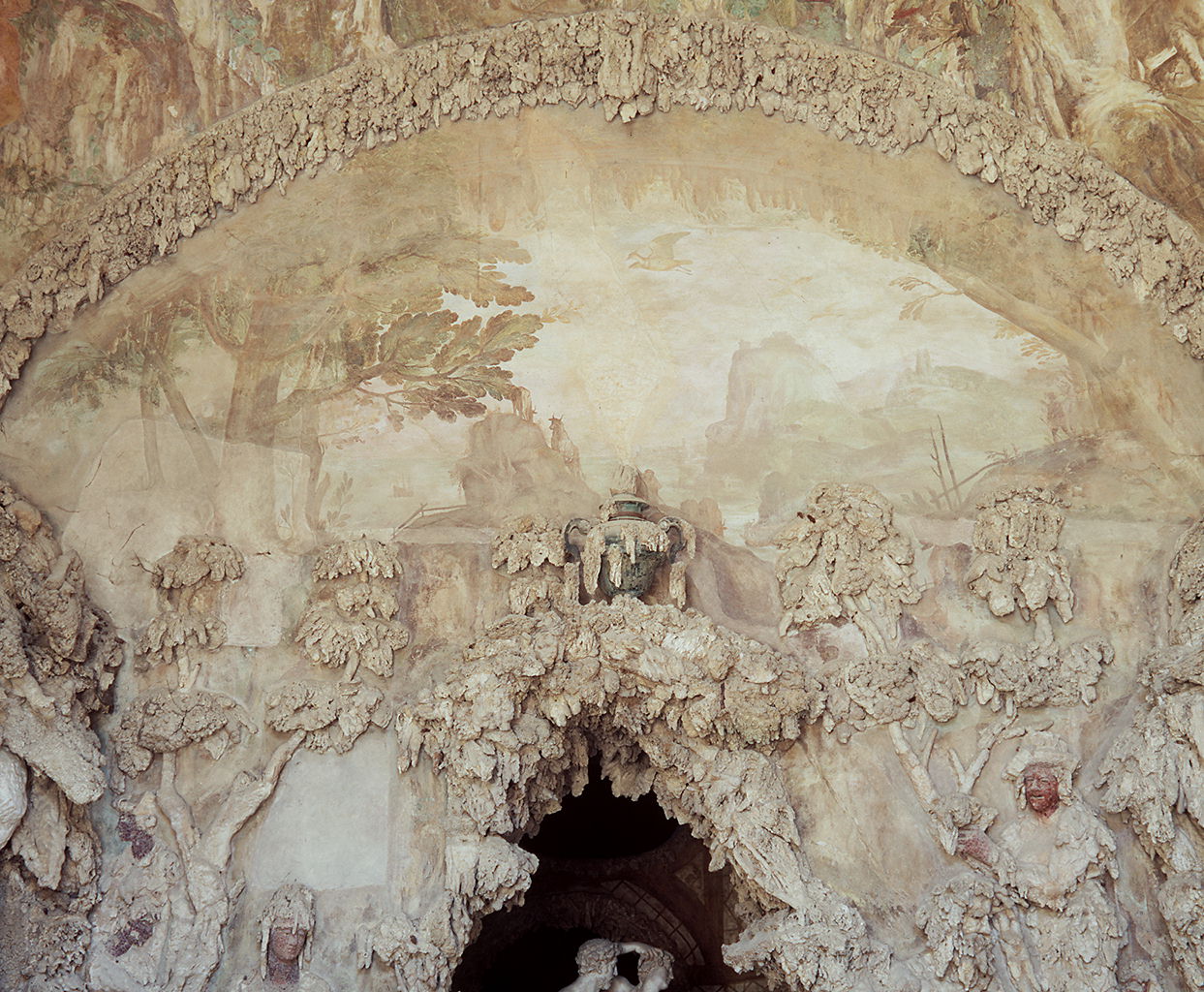 paesaggio (dipinto) di Barbatelli Bernardino detto Poccetti (bottega) (sec. XVI)