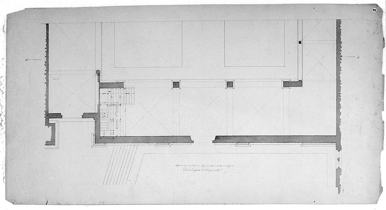 pianta dell'ingresso del museo dell'Opera di S. Croce a Firenze (disegno architettonico) - ambito toscano (sec. XIX)