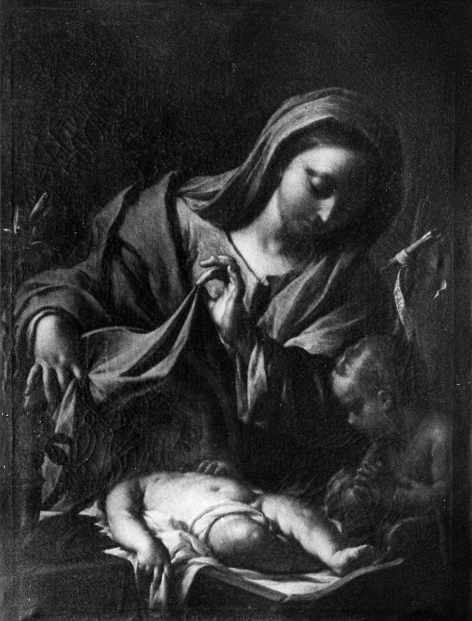 Madonna con Gesù Bambino dormiente e San Giovannino (dipinto) di Trevisani Francesco (sec. XVIII)