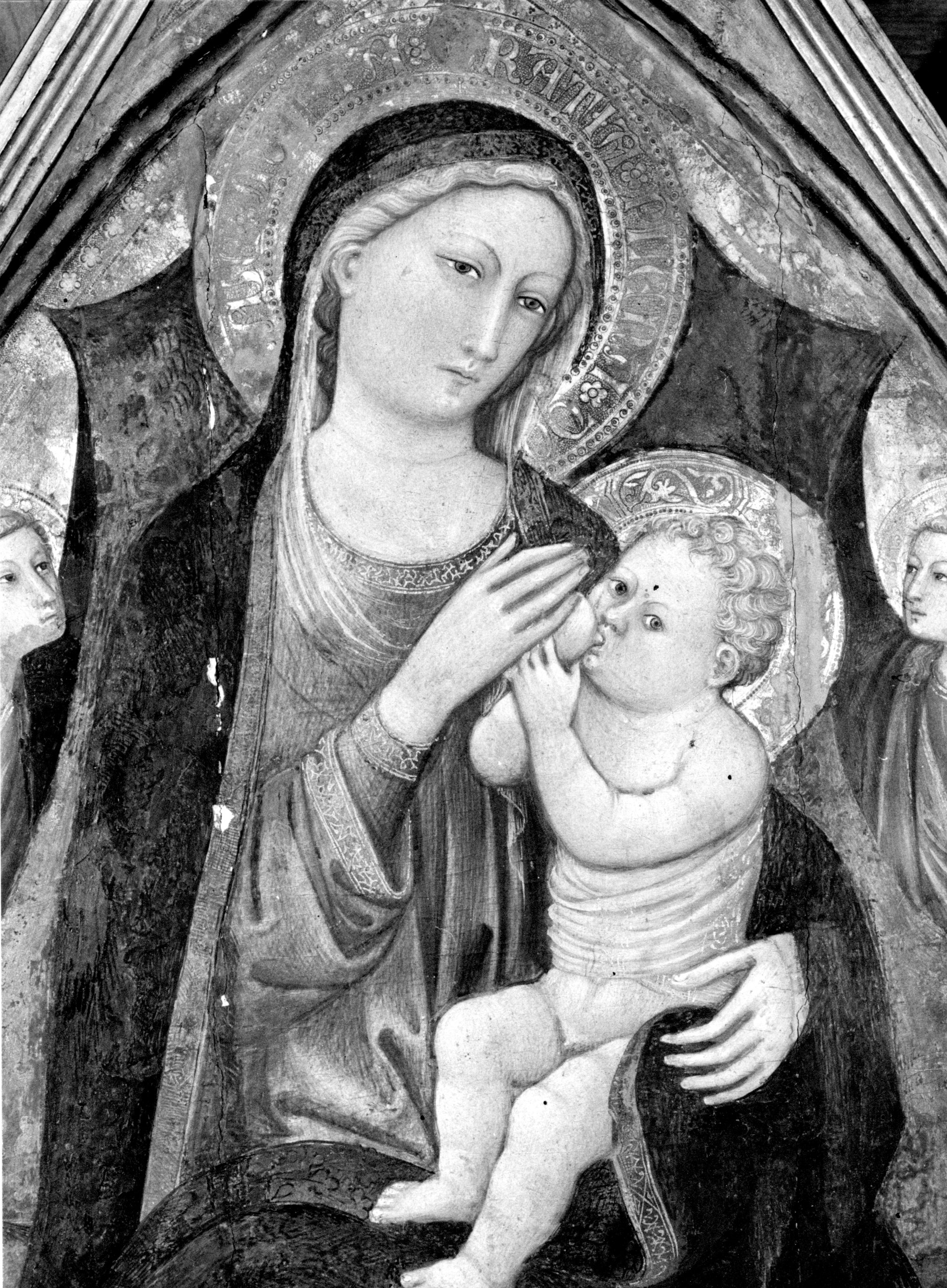 Madonna con Bambino con San Giovanni Battista, Santa Lucia, Santa Reparata, San Zanobi e committente (dipinto) di Bicci di Lorenzo (sec. XV)