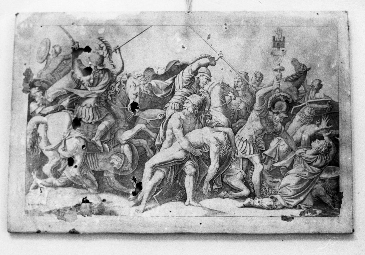 Morte di Patroclo (stampa) di Pippi Giulio detto Giulio Romano (sec. XVI)