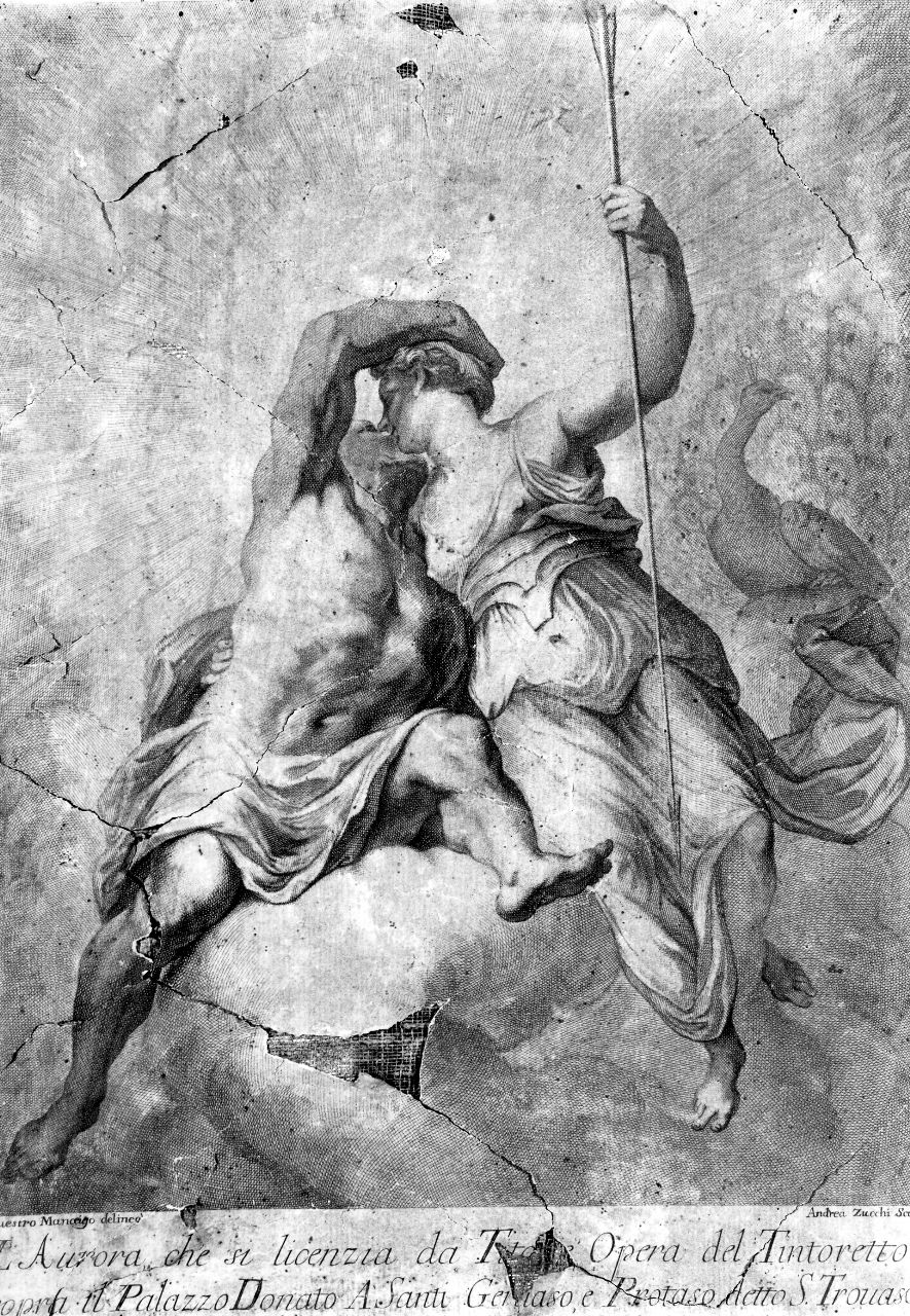 Aurora (stampa) di Zucchi Andrea, Robusti Domenico detto Domenico Tintoretto, Manaigo Silvestro (sec. XVIII)