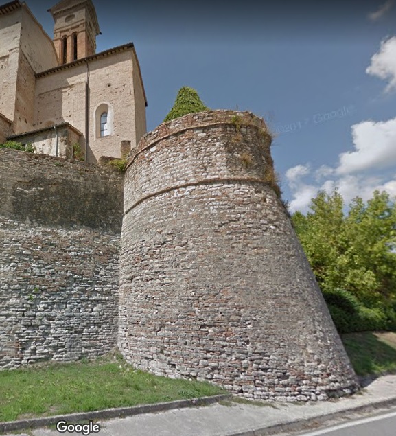 Mura lungo SP256 e torrione di San Francesco (mura, urbiche) - Matelica (MC)  (XIV)