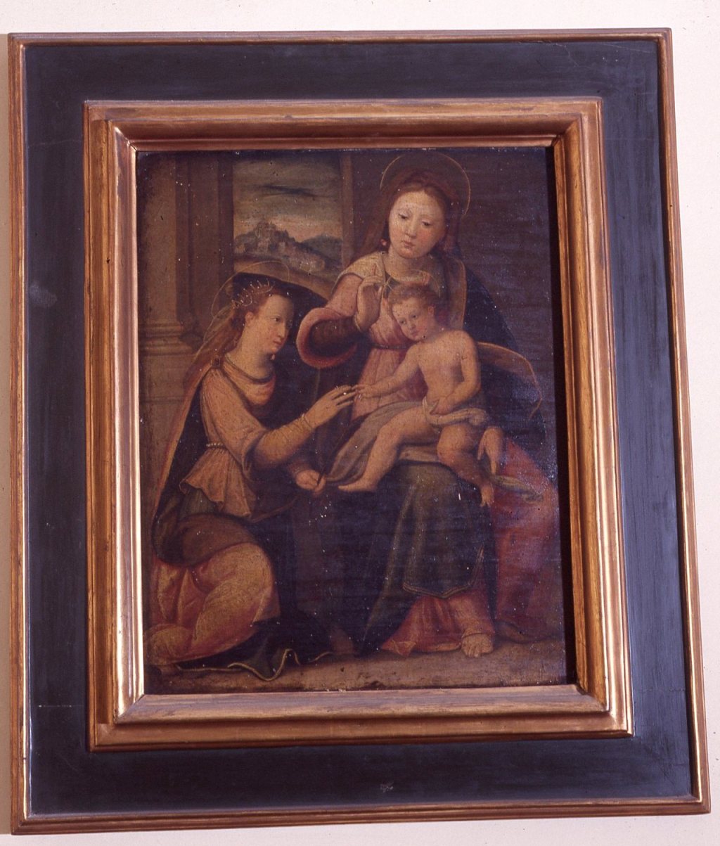 matrimonio mistico di Santa Caterina d'Alessandria (dipinto) - scuola fiorentina (sec. XVI)