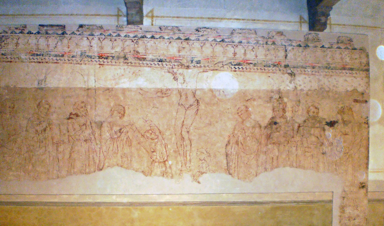 crocifissione di Cristo con la Madonna e santi (sinopia) di Bicci di Lorenzo (attribuito) (sec. XV)