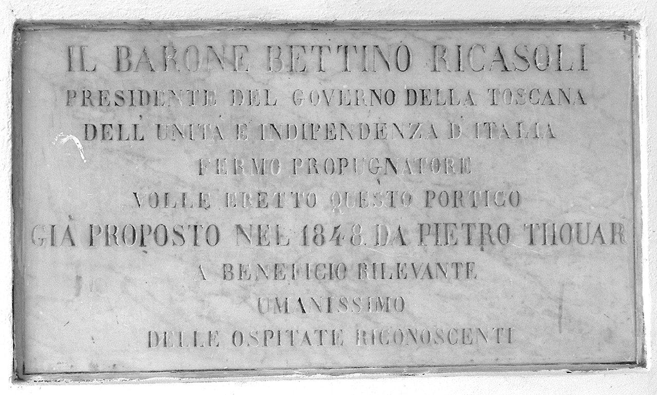 lapide commemorativa - produzione fiorentina (terzo quarto sec. XIX)