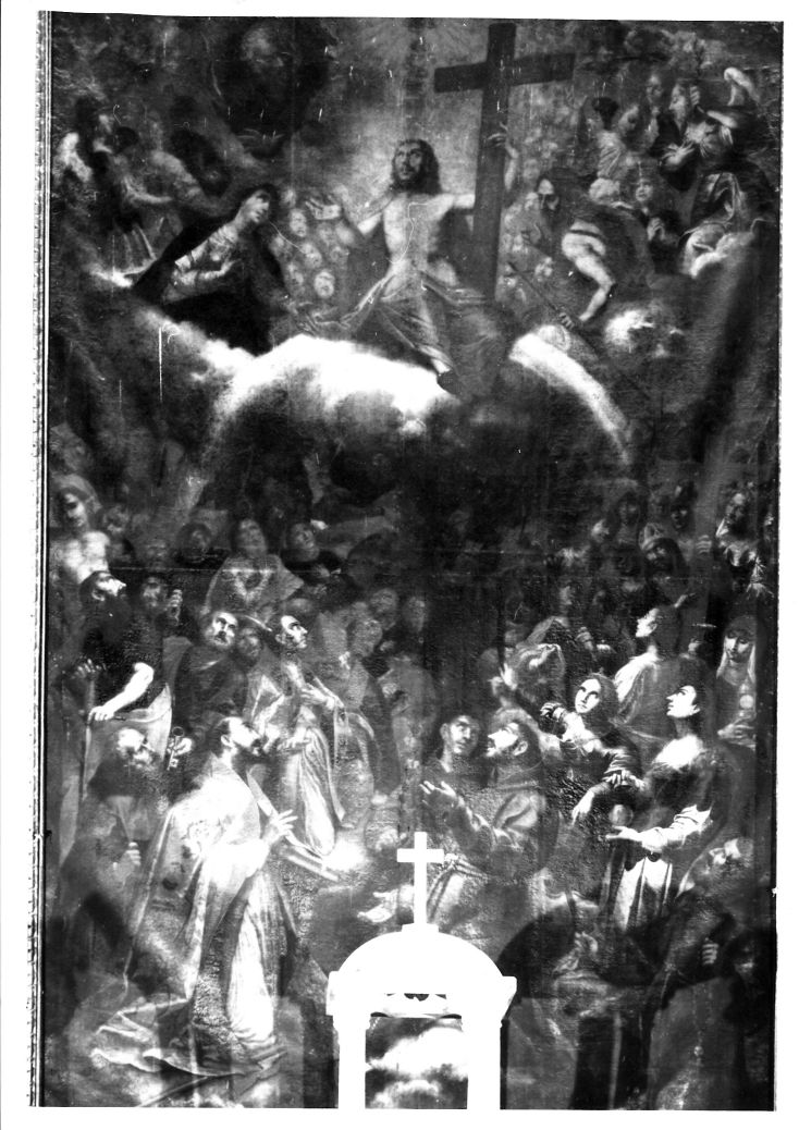 Gloria di Cristo e santi (dipinto, opera isolata) di Boccanera Giacinto (seconda metà XVII)